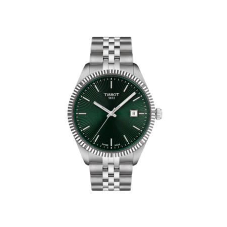 Reloj Tissot Ballade 40mm T156.410.11.091.00. Género: Hombre. Material: Acero. Tamaño: De 39mm a 42mm. Correa: Acero. Color esfera: Verde. Estilo: Clásico. Movimiento: Cuarzo. Características técnicas: Hora y segundero,Calendario