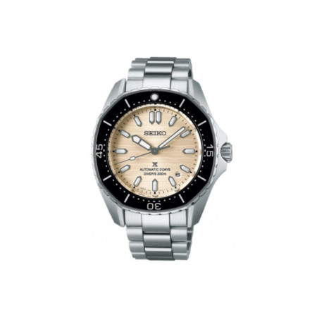 Reloj Seiko Prospex Mar SPB481J1. Género: Hombre. Material: Acero. Tamaño: De 39mm a 42mm. Correa: Acero. Color esfera: Beige. Estilo: Casual,Deportivo,Cocktail. Movimiento: Automático. Características técnicas: Hora y segundero,Calendario,Reserva de marcha