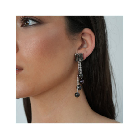 Pendientes Oro Blanco, Diamantes Y Perlas. Género: Mujer. Material: Oro blanco. Piedras: Diamantes,Perlas