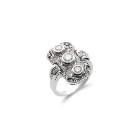 Anillo Oro Blanco Y Diamantes. Género: Mujer. Material: Oro blanco. Piedras: Diamantes