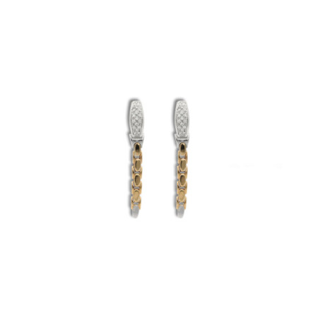 Pendientes Oro Amarillo-Blanco Y Diamantes. Género: Mujer. Material: Oro amarillo,Oro blanco. Piedras: Diamantes