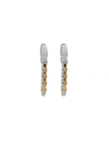 Pendientes Oro Amarillo-Blanco Y Diamantes