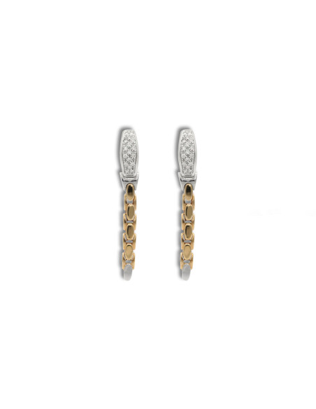 Pendientes Oro Amarillo-Blanco Y Diamantes