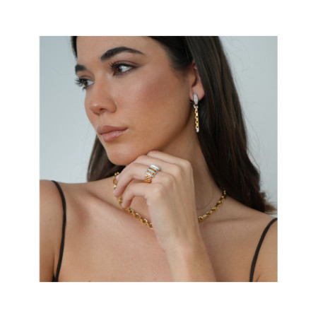 Pendientes Oro Amarillo-Blanco Y Diamantes. Género: Mujer. Material: Oro amarillo,Oro blanco. Piedras: Diamantes