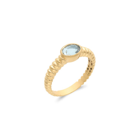Anillo Oro Amarillo Y Aguamarina. Género: Mujer. Material: Oro amarillo. Piedras: Aguamarinas