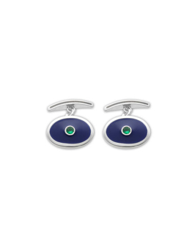 Gemelos Plata, Esmeralda Y Esmalte Azul