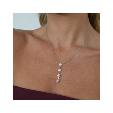 Gargantilla Oro Blanco Y Diamantes. Género: Mujer. Material: Oro blanco. Piedras: Diamantes