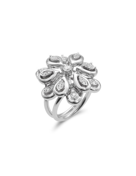 Anillo Oro Blanco Y Diamantes