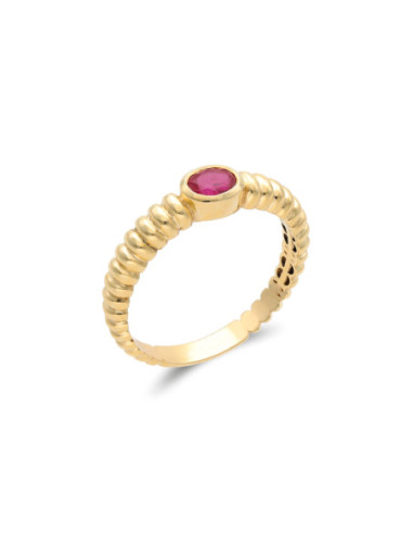 Anillo Oro Amarillo Y Rubí