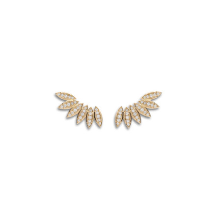 Pendientes Trepadores Oro Amarillo Y Diamantes. Género: Mujer. Material: Oro amarillo. Piedras: Diamantes