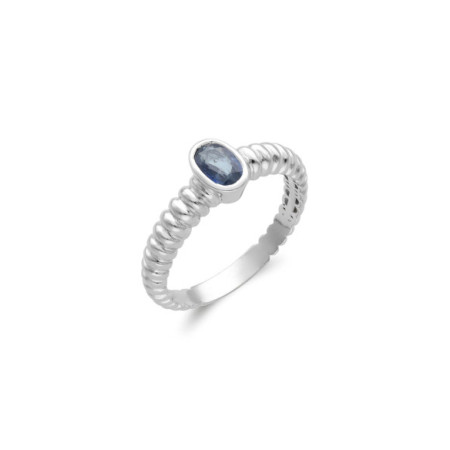 Anillo Oro Blanco Y Zafiro. Género: Mujer. Material: Oro blanco. Piedras: Zafiros