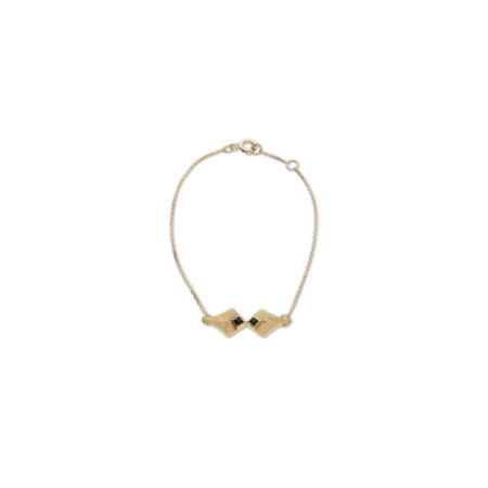 Pulsera Oro Amarillo Y Ónix. Género: Mujer. Material: Oro amarillo. Piedras: Onix