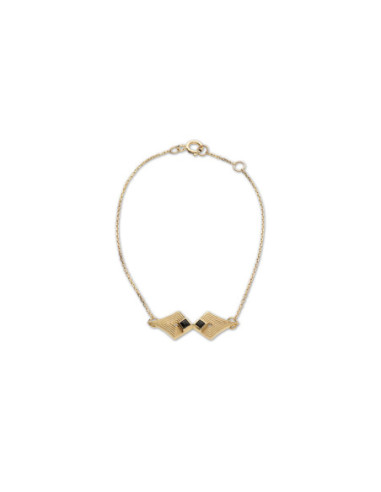 Pulsera Oro Amarillo Y Ónix