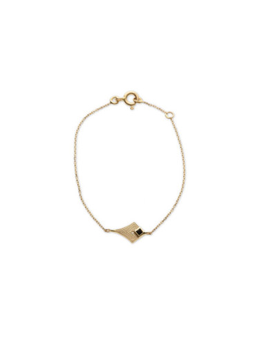 Pulsera Oro Amarillo Y Ónix