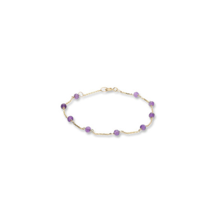 Pulsera Oro Amarillo Y Amatistas. Género: Mujer. Material: Oro amarillo. Piedras: Amatistas