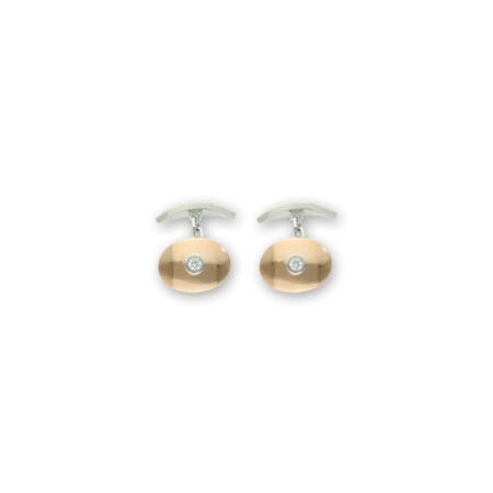 Gemelos Plata-Oro Amarillo Y Circonita. Género: Hombre. Material: Plata,Oro amarillo. Piedras: Circonitas