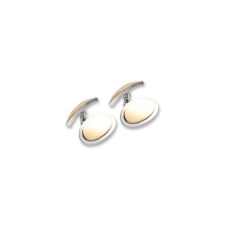 Gemelos Plata-Oro Amarillo. Género: Hombre. Material: Plata,Oro amarillo. Piedras: Sin gemas