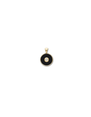 Colgante Oro Amarillo, Diamante Y Ónix
