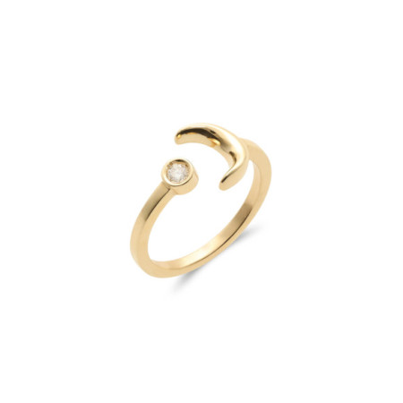 Anillo Oro Amarillo Y Diamante. Género: Mujer. Material: Oro amarillo. Piedras: Diamantes