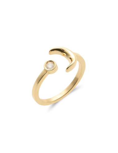 Anillo Oro Amarillo Y Diamante