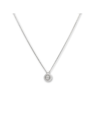 Cadena-Colgante Oro Blanco Y Diamantes