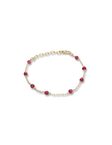 Pulsera Oro Amarillo Y Jade