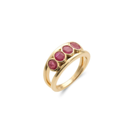 Anillo Oro Amarillo Y Rubíes. Género: Mujer. Material: Oro amarillo. Piedras: Rubies