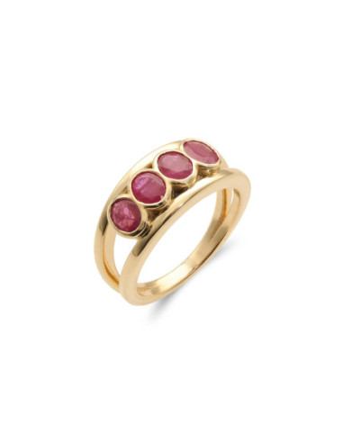 Anillo Oro Amarillo Y Rubíes
