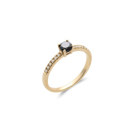 Anillo Oro Amarillo Y Diamantes. Género: Mujer. Material: Oro amarillo. Piedras: Diamantes