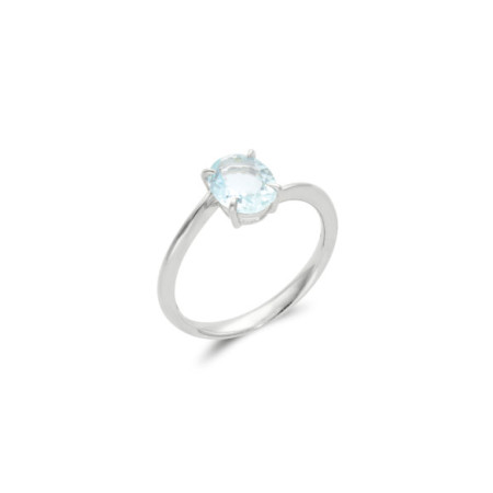 Anillo Oro Blanco Y Aguamarina. Género: Mujer. Material: Oro blanco. Piedras: Aguamarinas