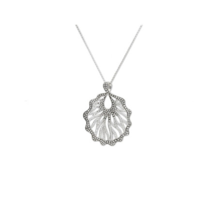 Cadena-Colgante Oro Blanco Y Diamantes. Género: Mujer. Material: Oro blanco. Piedras: Diamantes