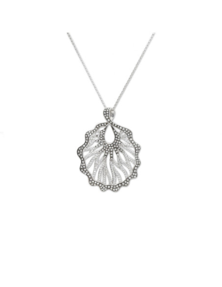 Cadena-Colgante Oro Blanco Y Diamantes
