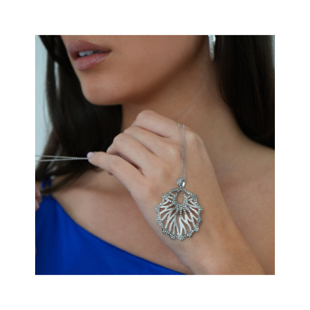 Cadena-Colgante Oro Blanco Y Diamantes. Género: Mujer. Material: Oro blanco. Piedras: Diamantes