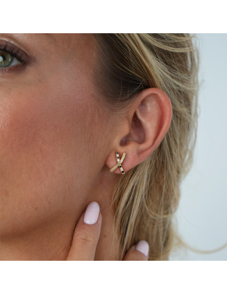 Pendientes Oro Amarillo Y Diamantes