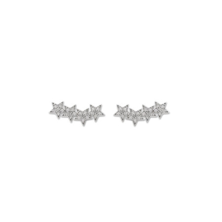 Pendientes Trepadores Oro Blanco Y Diamantes. Género: Mujer. Material: Oro blanco. Piedras: Diamantes