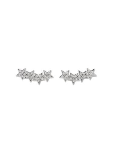 Pendientes Trepadores Oro Blanco Y Diamantes