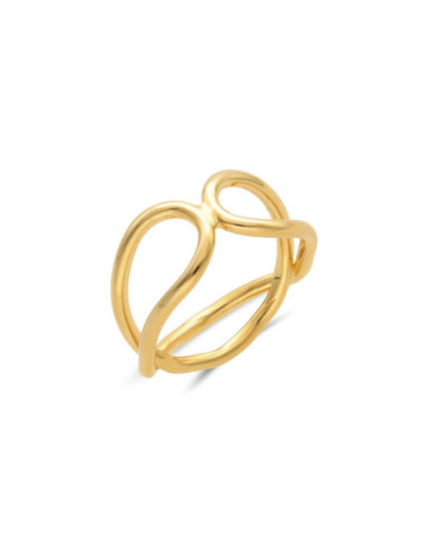 Anillo Plata Chapada Entrelazado