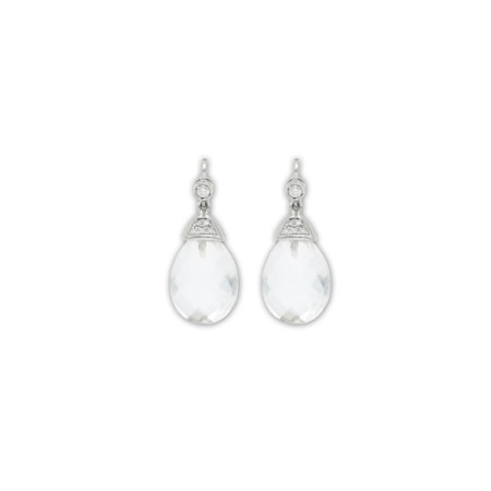 Pendientes Oro Blanco, Diamantes Y Cuarzo. Género: Mujer. Material: Oro blanco. Piedras: Diamantes,Otras gemas