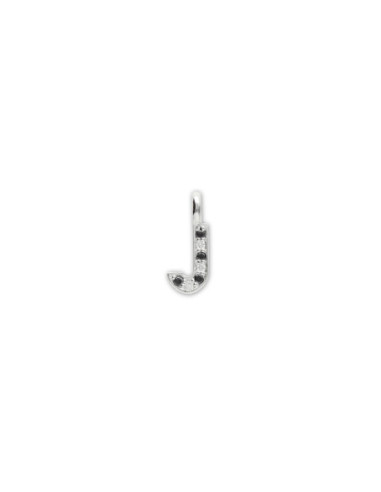Colgante Oro Blanco Inicial J Con Diamantes