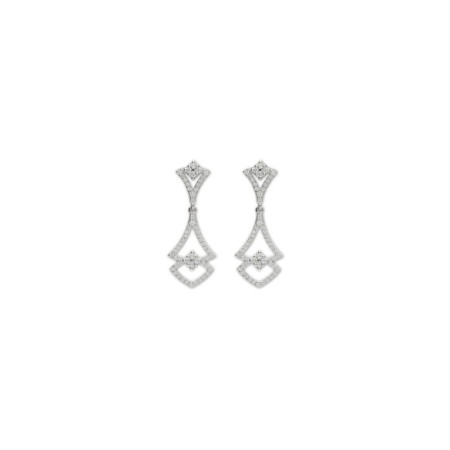 Pendientes Oro Blanco Y Diamantes. Género: Mujer. Material: Oro blanco. Piedras: Diamantes