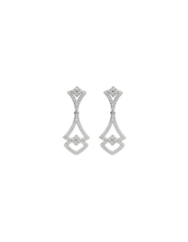 Pendientes Oro Blanco Y Diamantes