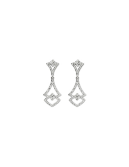 Pendientes Oro Blanco Y Diamantes
