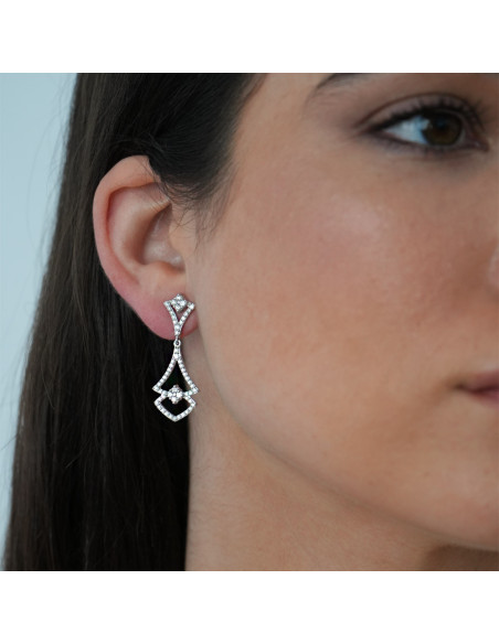 Pendientes Oro Blanco Y Diamantes