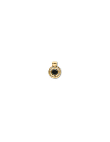 Colgante Oro Amarillo Y Diamante Negro
