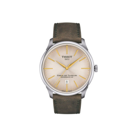 Reloj Tissot Chemin Des Tourelles Powermatic 80 T139.407.16.261.00. Género: Hombre. Material: Acero. Tamaño: De 39mm a 42mm. Correa: Piel. Color esfera: Marfil. Estilo: Casual. Movimiento: Automático. Características técnicas: Hora y segundero,Calendario,Reserva de marcha