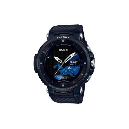 Reloj Casio Protrek WSD-F30-BKAAE. Género: Hombre. Material: Resina. Tamaño: Más de 46mm. Correa: Resina. Color esfera: Negro. Estilo: Tecnológico,Deportivo. Movimiento: Cuarzo. Características técnicas: Digital,Multifunción
