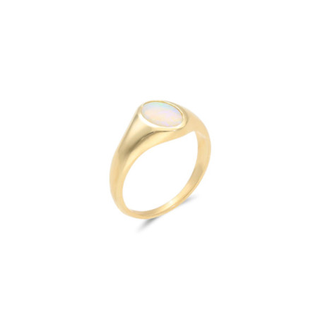 Anillo Oro Amarillo Y Ópalo. Género: Mujer. Material: Oro amarillo. Piedras: Otras gemas