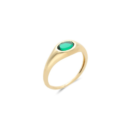 Anillo Oro Amarillo Y Esmeralda. Género: Mujer. Material: Oro amarillo. Piedras: Esmeraldas