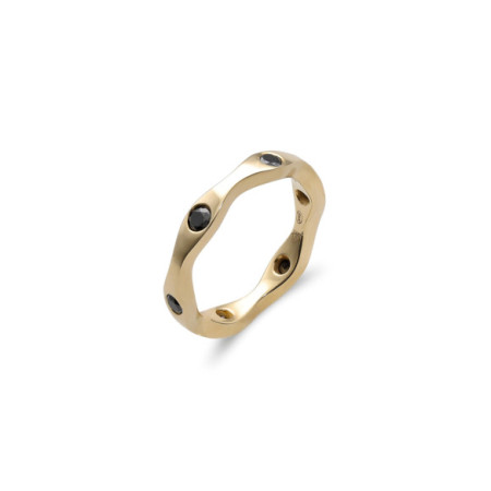 Anillo Oro Amarillo Y Diamantes. Género: Mujer. Material: Oro amarillo. Piedras: Diamantes