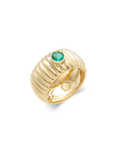 Anillo Oro Amarillo Y Esmeralda